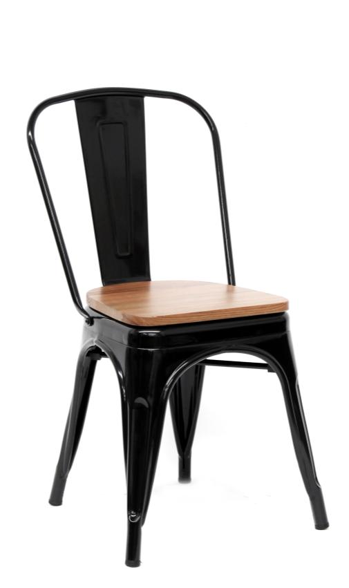 TOLIX set de 4 SILLAS asiento madera REPLICA BOLTON - M25