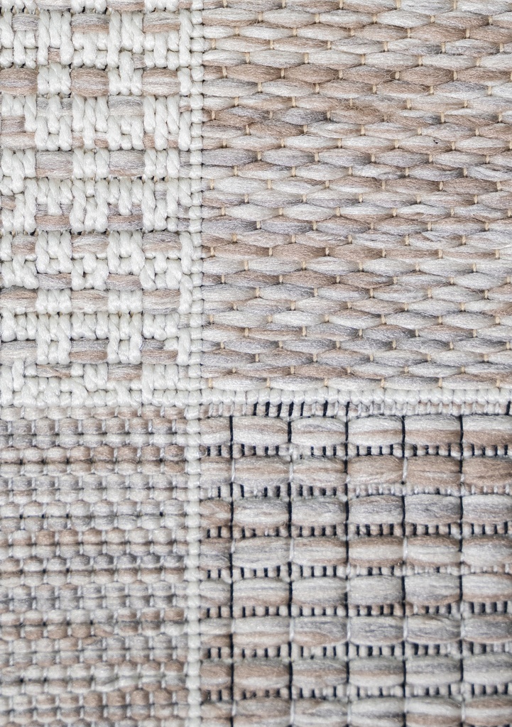 NUBIA E1006 BEIGE/ CAFÉ 60x90cm TAPETE PARA EXTERIOR - LN