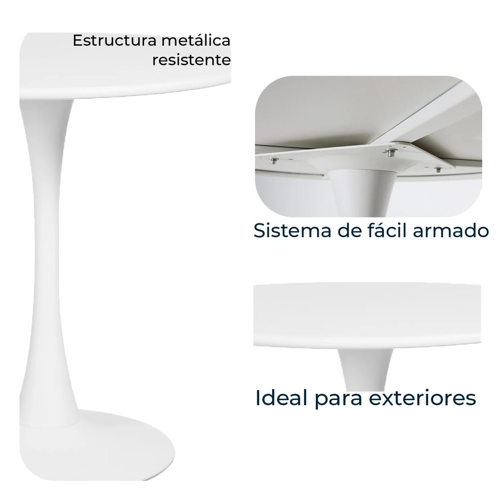 VITTORIA MESA CIRCULAR PARA EXTERIOR 100cm BLANCA - JM26. *quedan pocos consultar disponbilidad