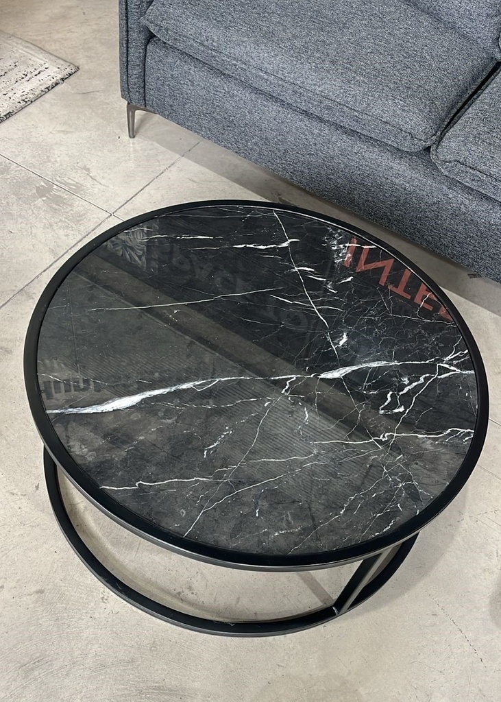 MG MESA DE CENTRO MARMOL NEGRO 100cm- MG * pieza unica (copia)