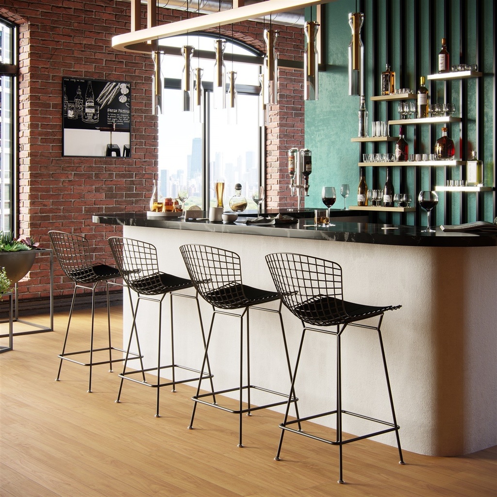 BERTOIA BANCO BAR REPLICA negro - MO26