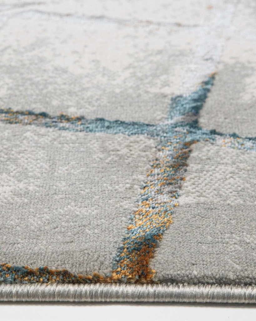 ADARA T2259 ORO GRIS AZUL 160*230 ALFOMBRA TAPETE - LN