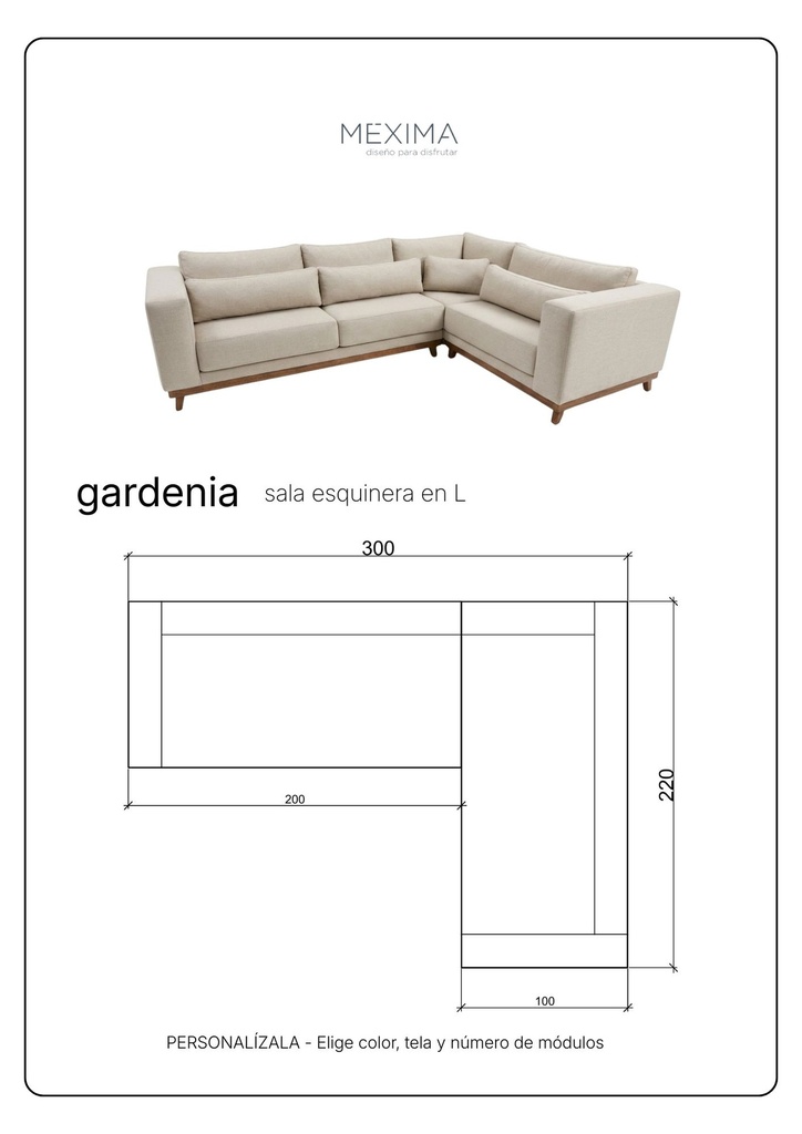 GARDENIA SALA ESQUINERA SALA EN L RESPALDO CORRIDO - EC25