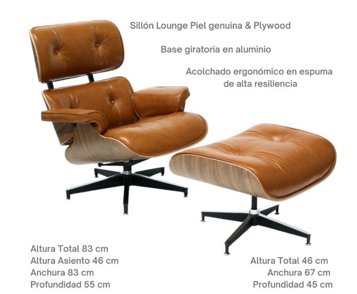 XRAY SILLON LOUNGE REPLICA METZ PIEL - MO26 *quedan pocos