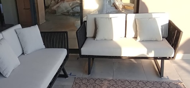 SAN BLAS LOVESEAT TEJIDO PARA TERRAZA CON COJINERIA MYKONOS - X 2023