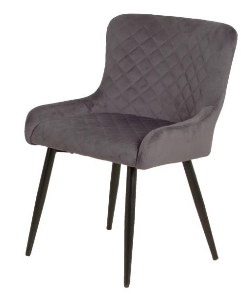 MANCHESTER SILLA TAPIZ VELVET gris obscuro- MO26