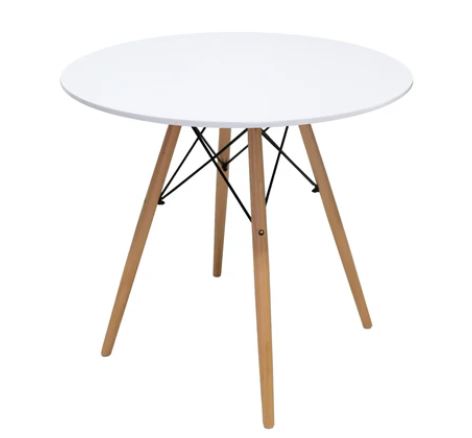 EAMES MESA DE COMEDOR CIRCULAR REPLICA OSLO 80 BLANCA NOGAL  NEGRO - JM26.