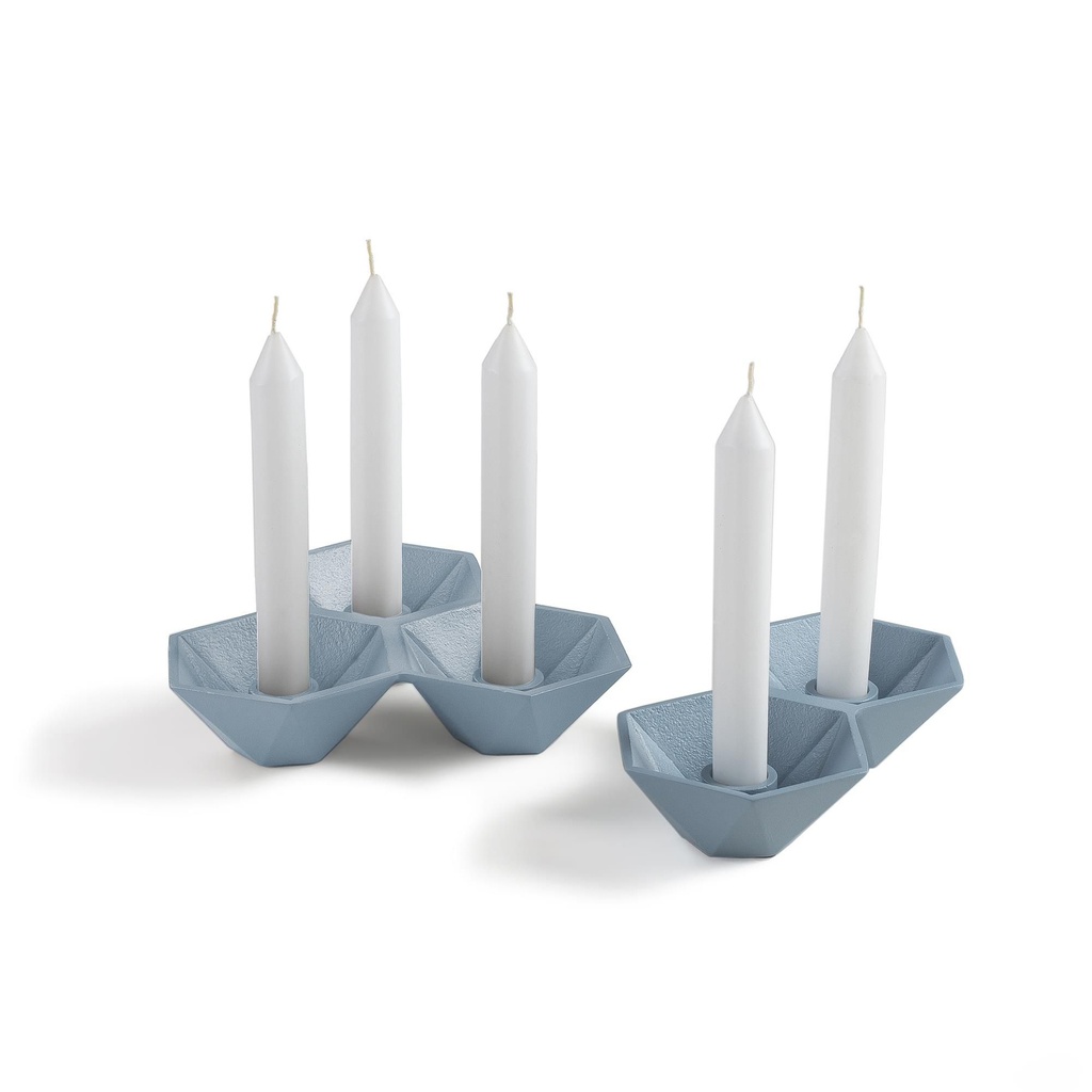 TALKS PORTAVELAS SET 2 METAL AZUL CLARO - lf pieza unica