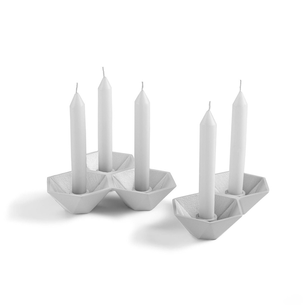 TALKS PORTAVELAS SET 2 METAL BLANCO - lf *pieza unica