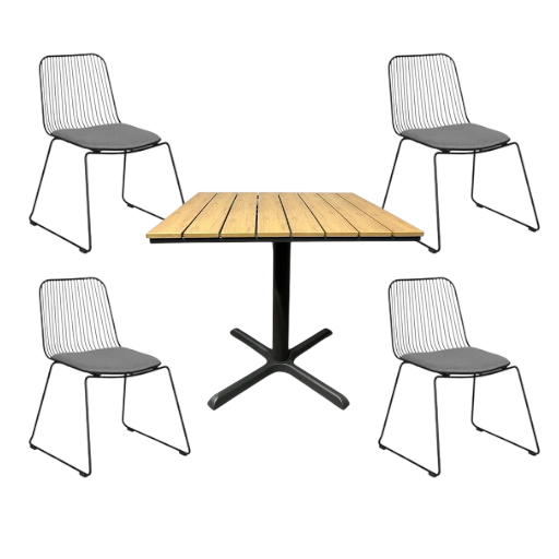 PALM IRON COMEDOR PARA EXTERIOR 4 SILLAS - MO26 EXHIBICION