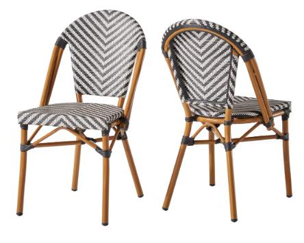 EIFEL NEGRA/BLANCO SET 4 SILLAS DE ALUMINIO PARA EXTERIOR - M25