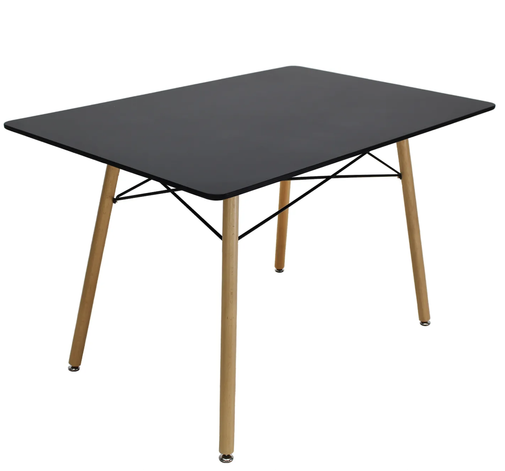 OSLO MESA DE COMEDOR RECTANGULAR 120x70 NEGRO BLANCA NOGAL - JM26