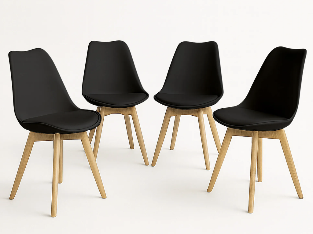 FRANK SILLA SET DE 4  NEGRO - JM26.