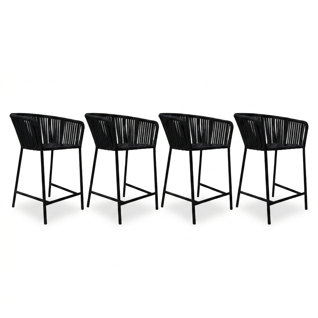 PUNTA MITA set 4 BANCOS Altos TEJIDOS PARA EXTERIOR - X23 *piezas disponibles en tienda