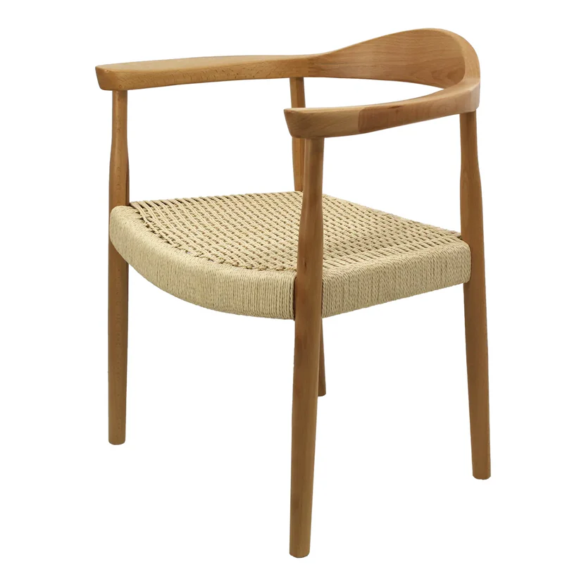 MONACO SILLA CON BRAZOS TEJIDA natural - JM26.