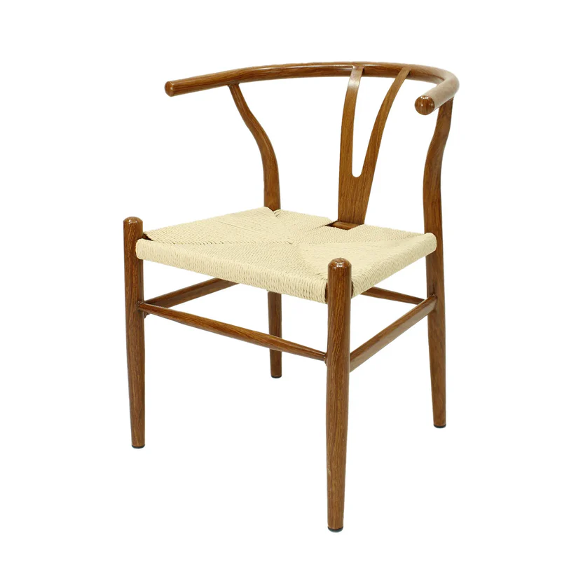 WISHBONE SILLA METAL TONO NOGAL replica - JM26
