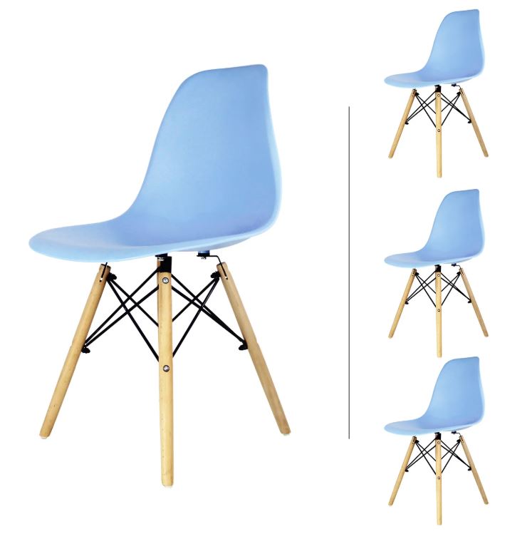 EAMES SET 4 SILLAS SB MADERA REPLICA OSLO AZUL - JM26 Consultar disponibilidad quedan pocos