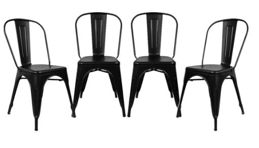 TOLIX SILLA set 4 REPLICA BOLTON negro brillante - MO26