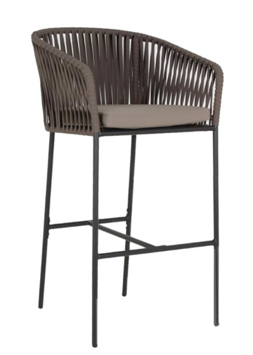 [BANCO CANCUN TAUPE SIN COJIN] HAWAII BANCO ALTO PARA EXTERIOR CON 1 COJIN DE ASIENTO beige - MO26