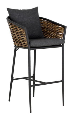 [Banco TULUM] LANAI BANCO ALTO PARA EXTERIOR CON COJINERIA - M25