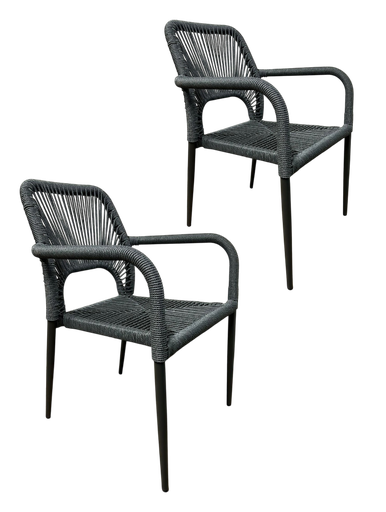 [ZIPO G] ALOHA SET 2 SILLAS PARA EXTERIOR APILABLES gris - M25