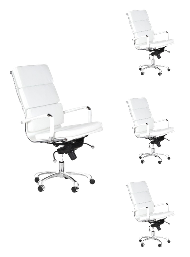 MADRID SET 4 SILLAS OFICINA RESPALDO ALTO - M25 *agotado negro