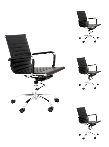 CADIZ SET 4 SILLAS OFICINA RESPALDO BAJO ECO - M25