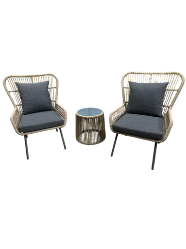 [BACALAR] POLINESIA SET DE SILLONES PARA EXTERIOR CON MESITA - M25