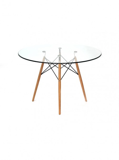 [Mesa BERLÍN CRISTAL 100 CM] EAMES MESA REDONDA CRISTAL REPLICA BERLIN 100 - MO26