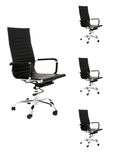 CADIZ SET 4 SILLA OFICINA RESPALDO ALTO ECO - M25 *agotado cafe