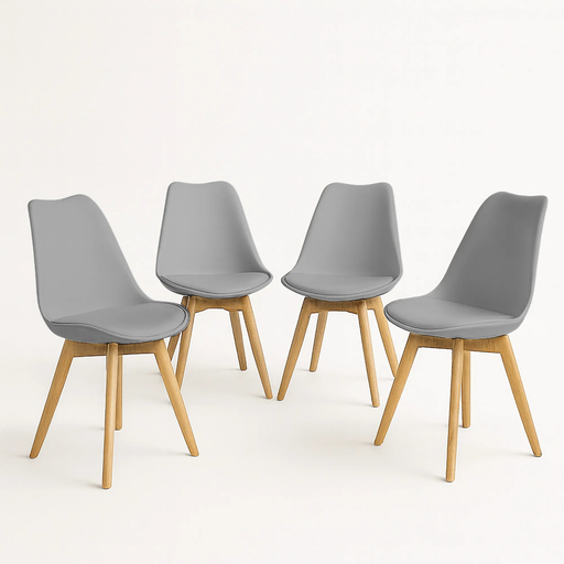 [SILL0670538GRIS] FRANK SILLA SET DE 4 GRIS - JM26.