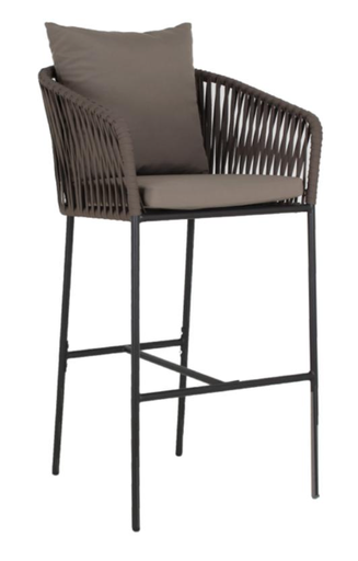 [BANCO CANCUN CON COJIN BEIGE] HAWAII BANCO ALTO PARA EXTERIOR CON COJINERIA BEIGE - MO26
