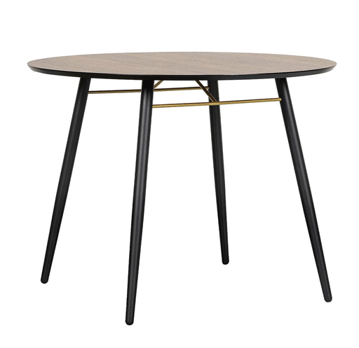 [MESA0903535] ONNO MESA DE COMEDOR CIRCULAR  NEGRO NOGAL - JM26.