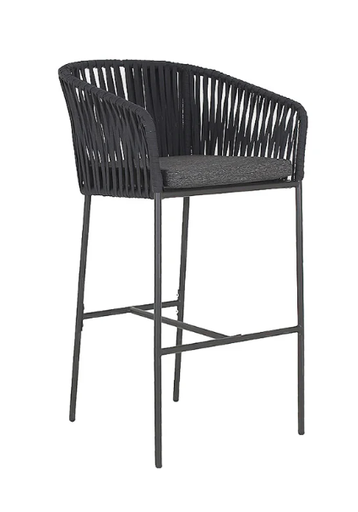 HAWAII BANCO ALTO PARA EXTERIOR CON 1 COJIN DE ASIENTO gris - MO26